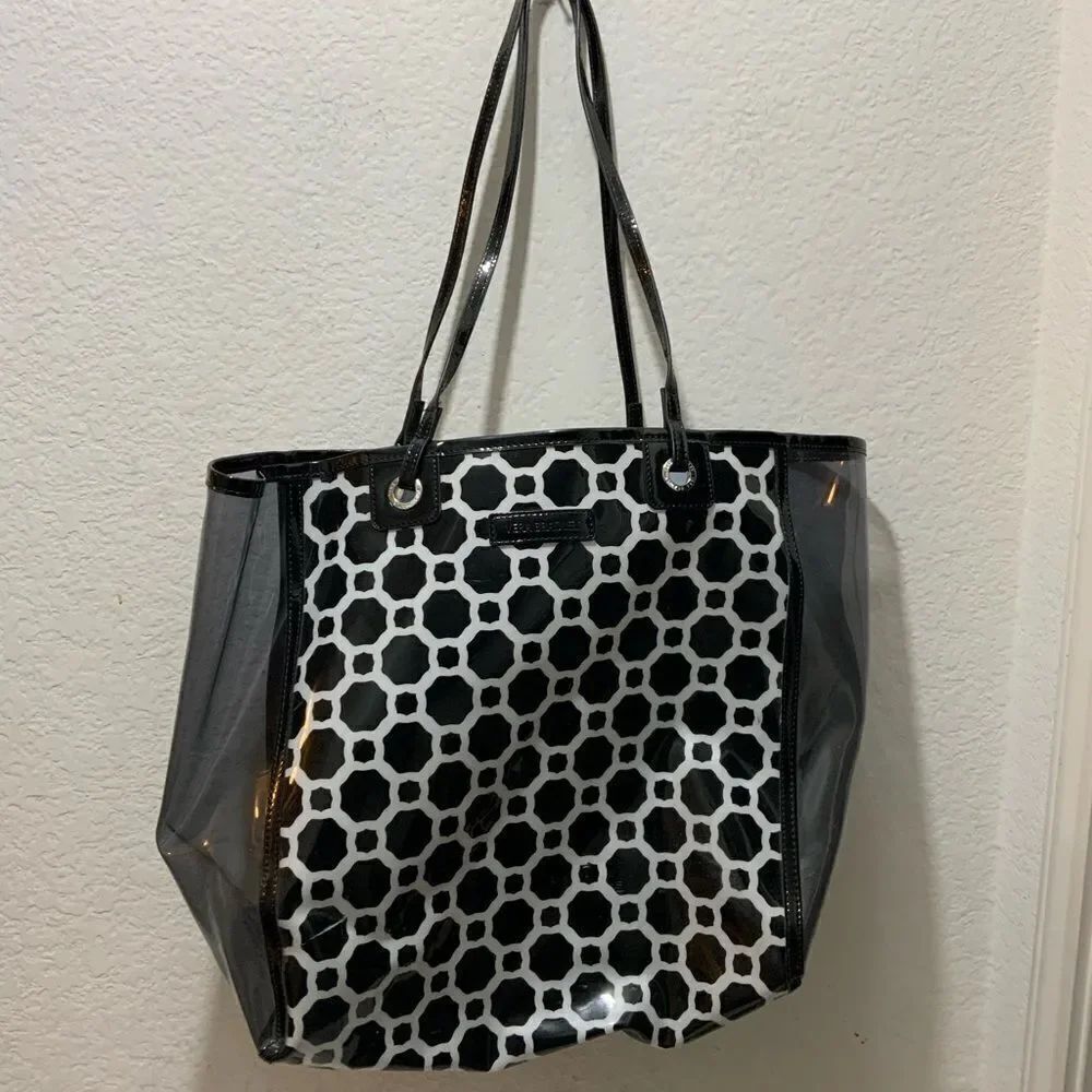 Vera Bradley Beach Bag pvc black and white